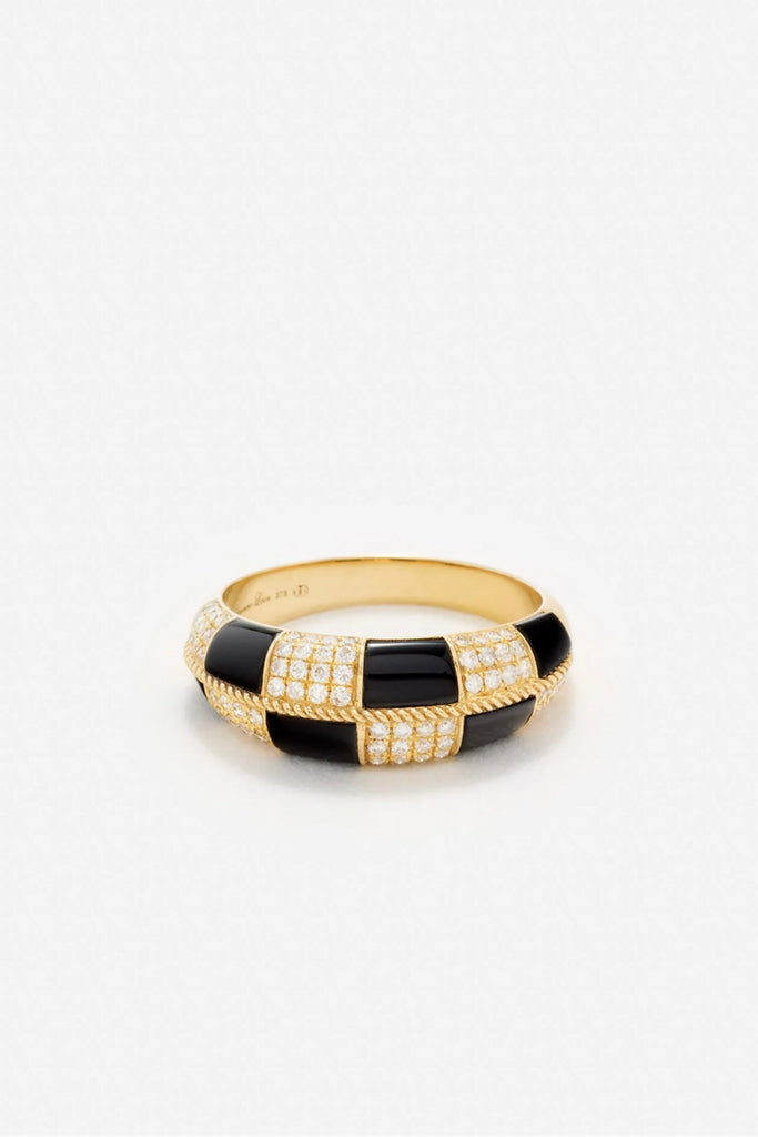 Yvonne Leon Alliance Damier Onyx Or Jaune Jewelry Yvonne Leon 