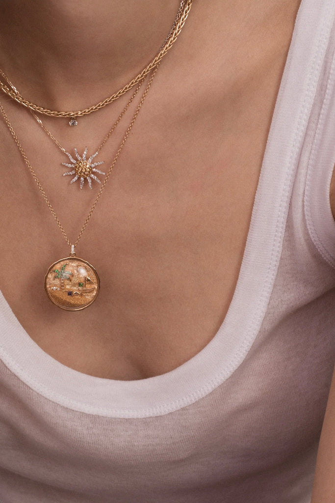 Yvonne Leon collier Soleil Diamants Citrines 2 Ors Jewelry Yvonne Leon 