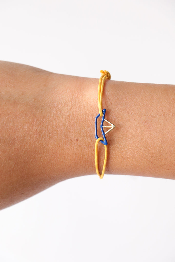 Aliita Barquito Bracelet in Electric Blue + Yellow Cord Jewelry Aliita 