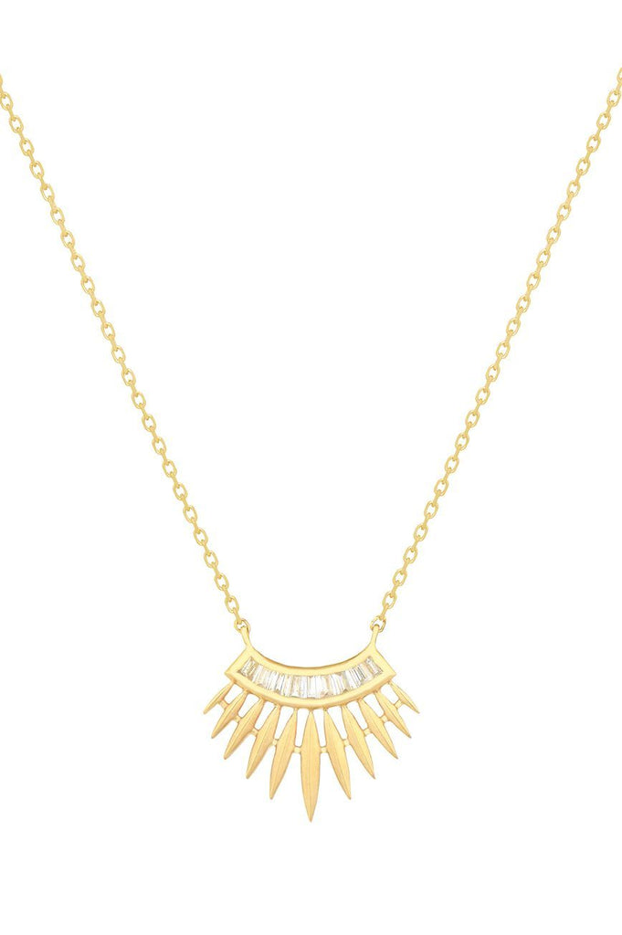 Celine Daoust Baguette Diamonds Rising Sun Necklace Jewelry Celine Daoust 