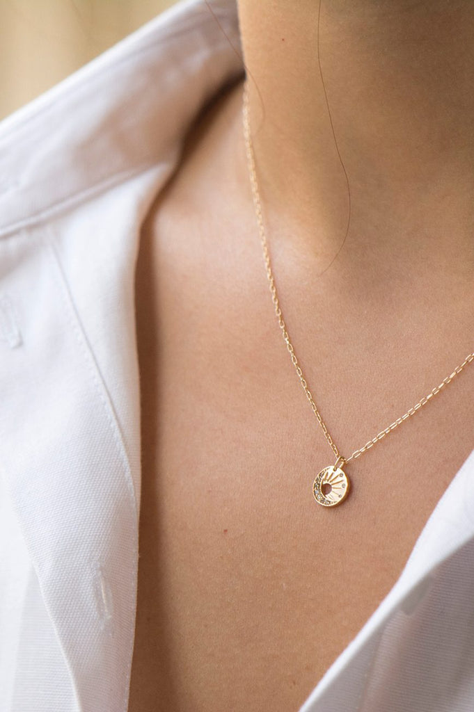 Celine Daoust Sun and Diamonds Moon Chain Necklace