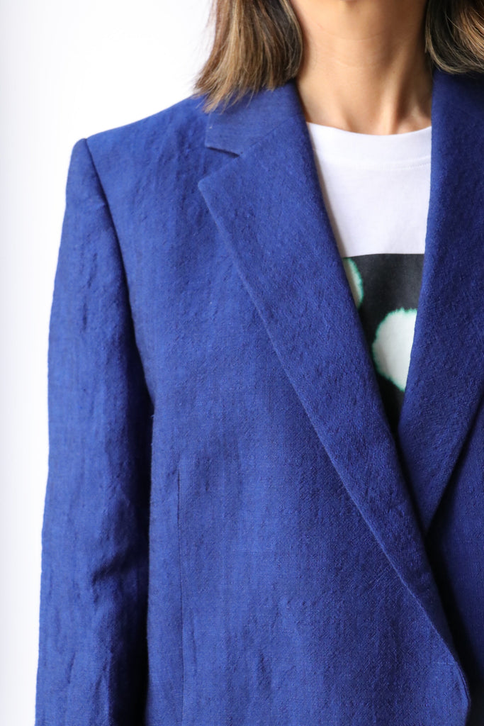Christian Wijnants Jipro Tailored Jacket in Night Blue Outerwear Christian Wijnants 