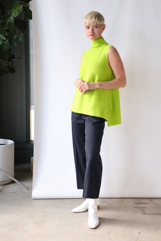 Christian Wijnants Kewit Sleeveless Top in Lime | WE ARE ICONIC