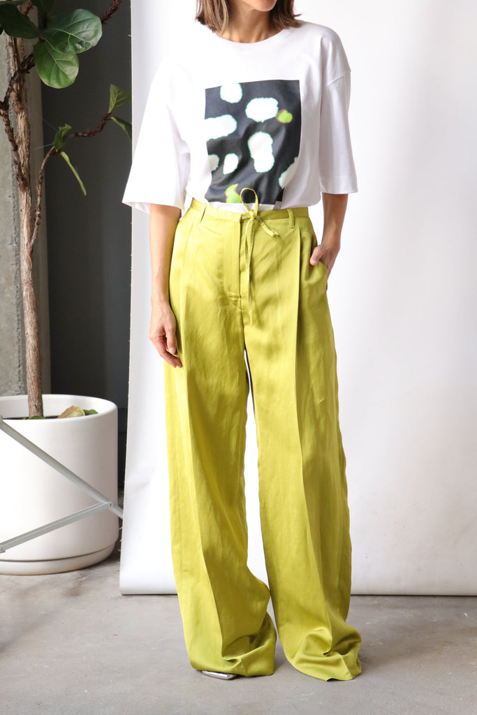 Christian Wijnants Pamir Drawstring Trousers in Anis Green Bottoms Christian Wijnants 