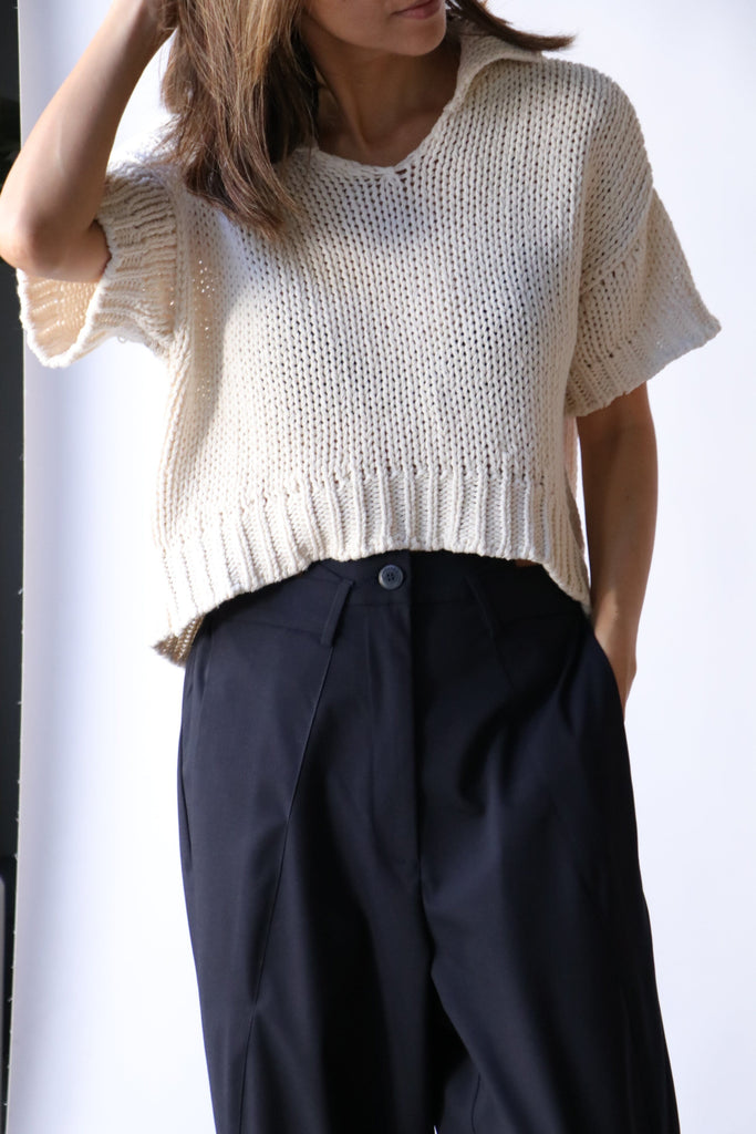 Cordera Cotton Polo in Natural tops-blouses Cordera 