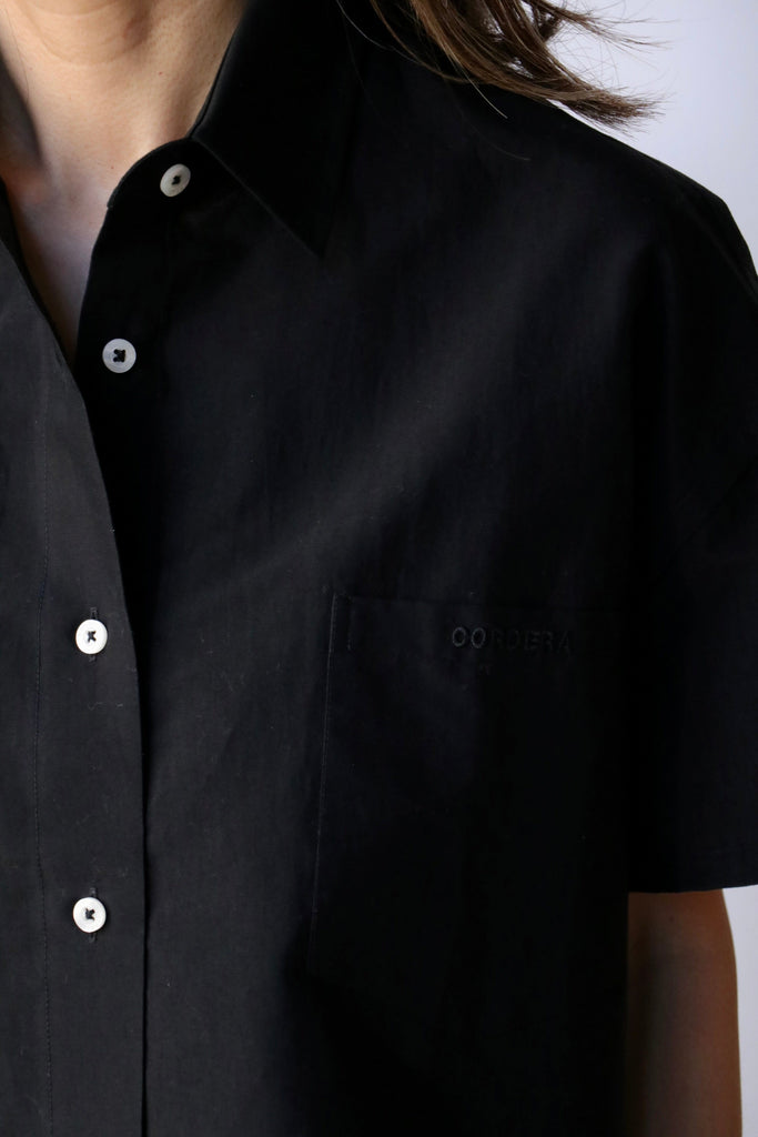 Cordera Cropped Shirt in Black tops-blouses Cordera 