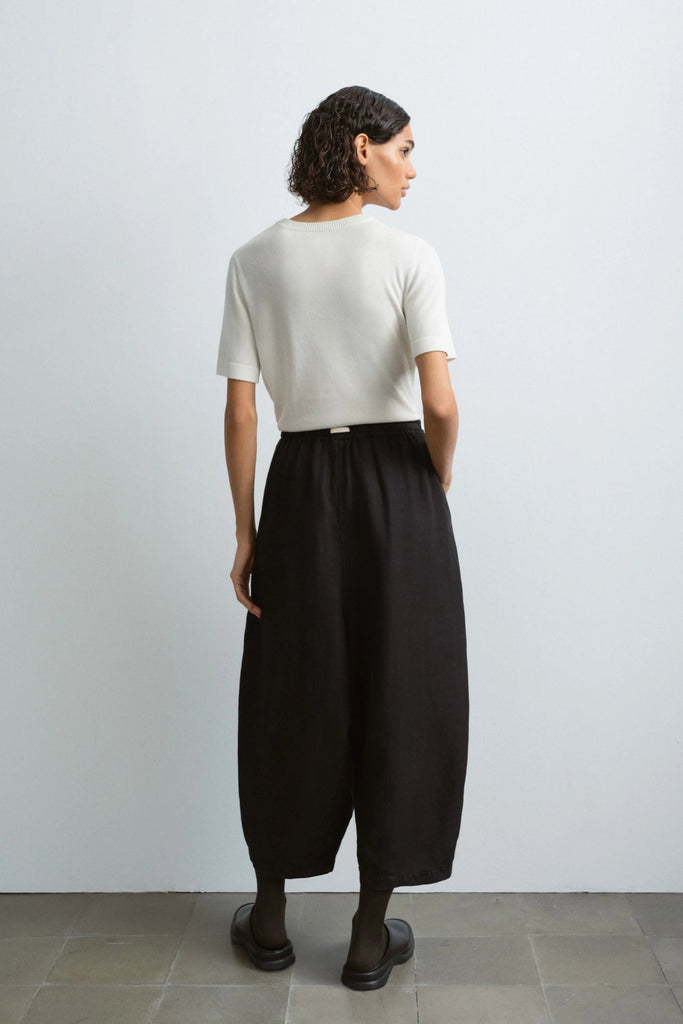 Cordera Linen Maxi Pants in Black Bottoms Cordera 