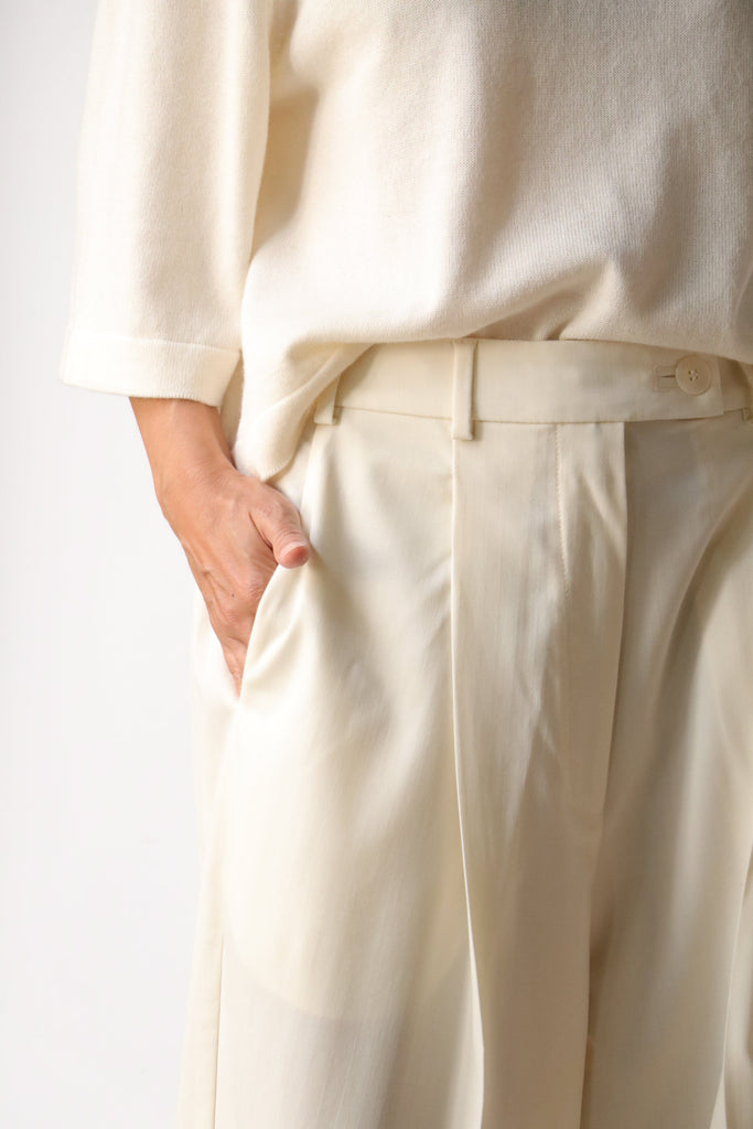 Cordera Tailoring Masculine Pants Ivory Bottoms Cordera 