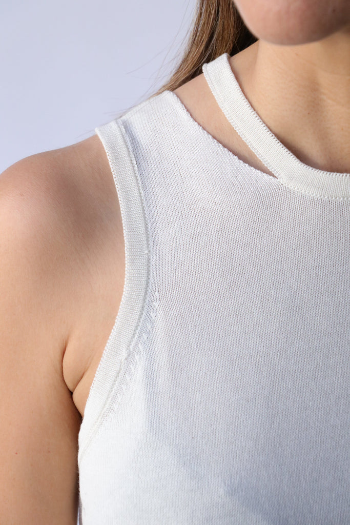 Cordera Viscose Cut-out Top in Marshmallow tops-blouses Cordera 