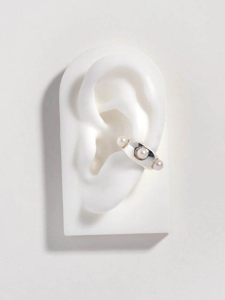 Faris Grosso Perla Ear Cuff in Silver Jewelry Faris 