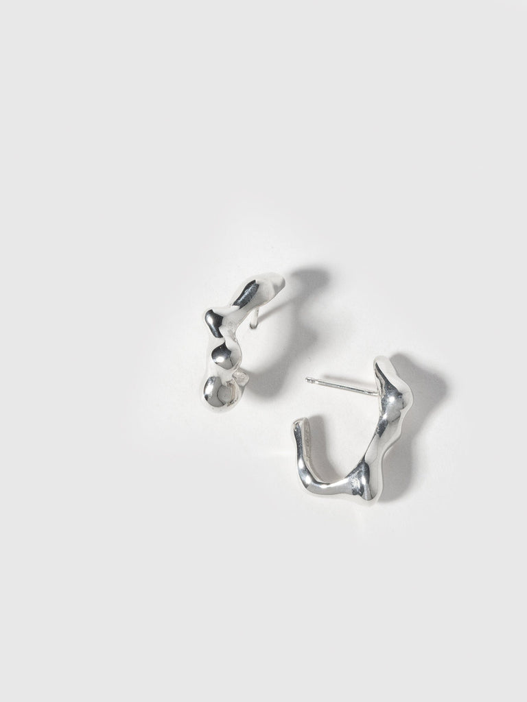 Faris Seep Hoop Small Earrings in Sterling Silver