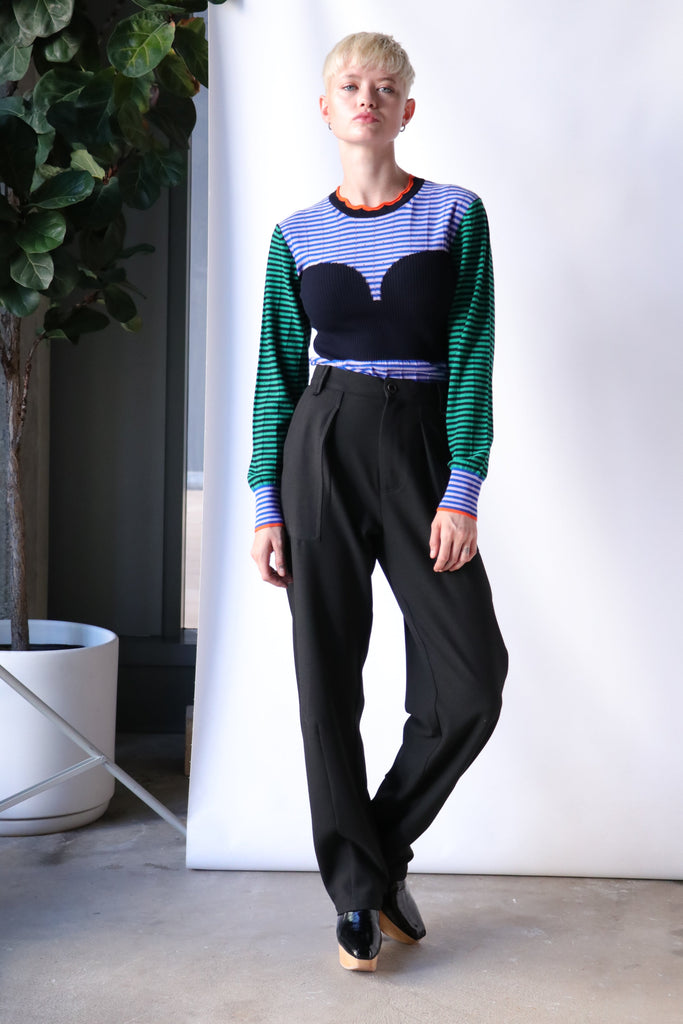 Henrik Vibskov Star Knit Blouse in Navy/Lavender/Green | WE ARE ICONIC