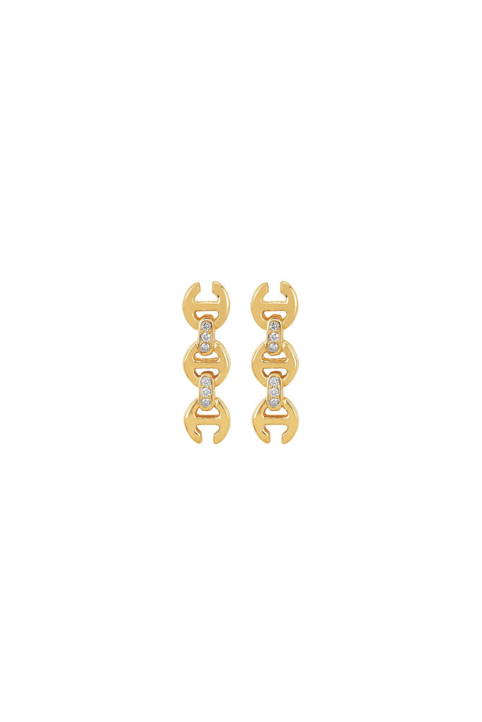 Hoorsenbuhs 3MM YG Toggle Earrings w/ White Diamonds Jewelry Hoorsenbuhs 