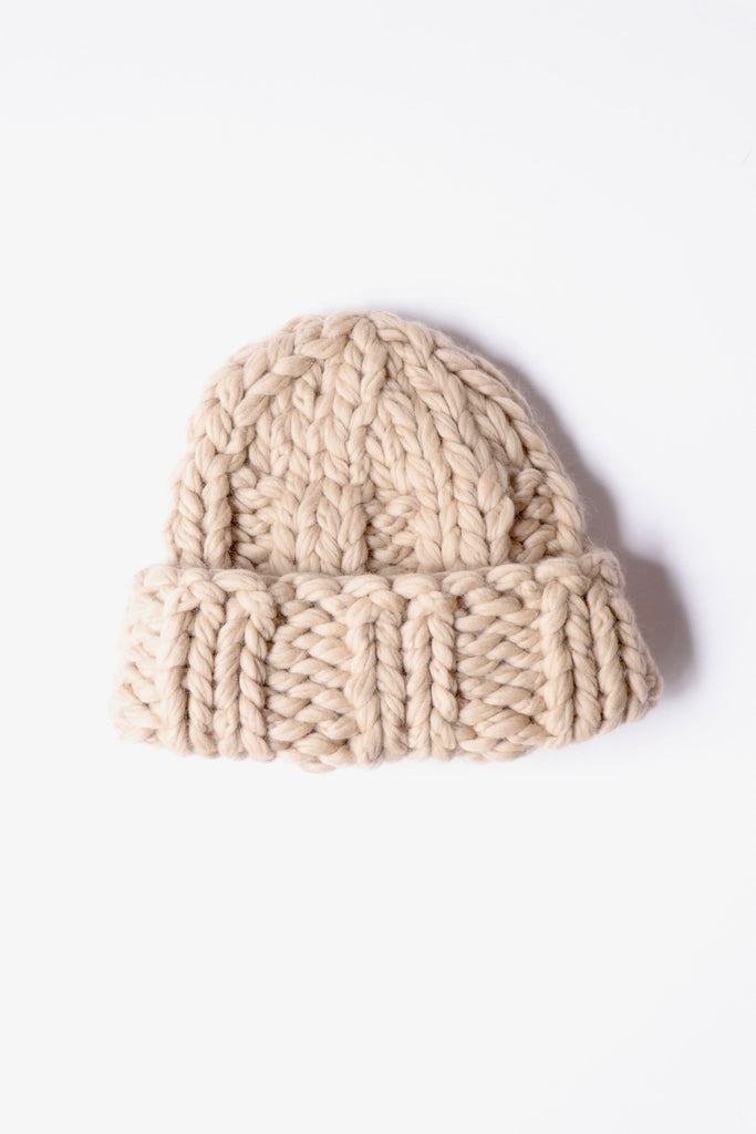 Lauren Manoogian Hand-knit Chunky Rib Hat in Antique Accessories Lauren Manoogian 