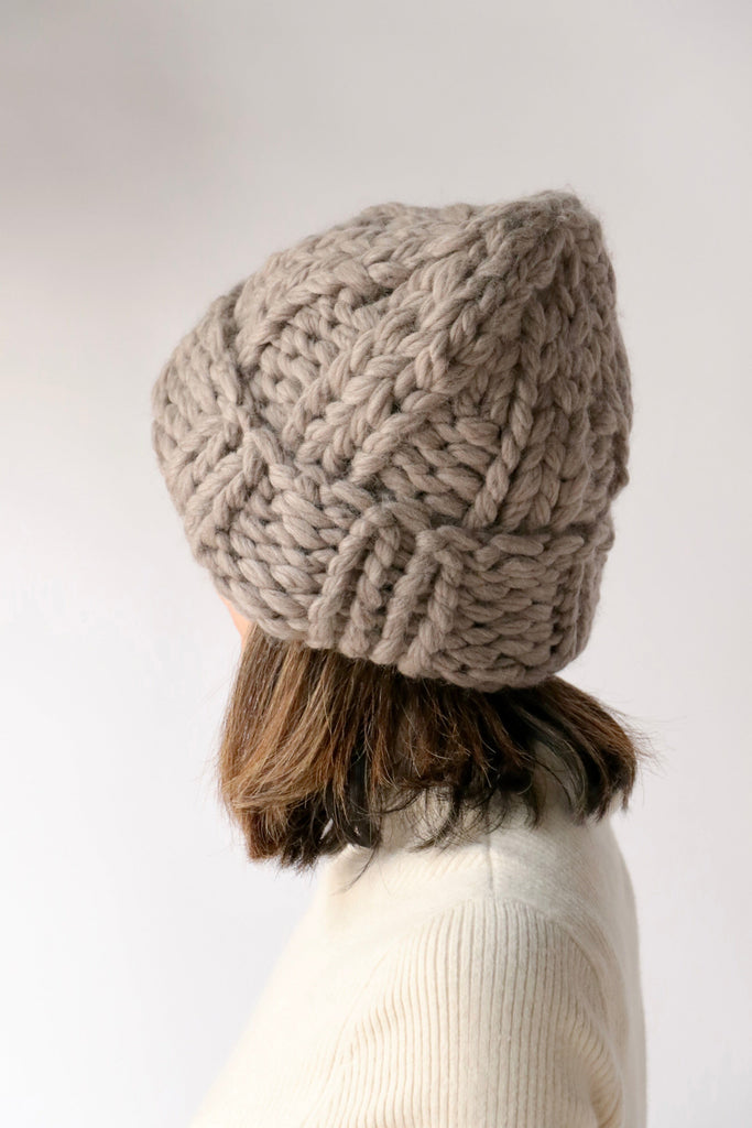 Lauren Manoogian Hand-knit Chunky Rib Hat in Granite Accessories Lauren Manoogian 