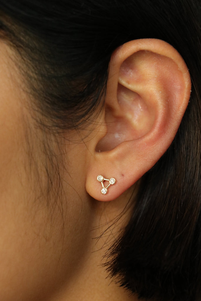 Logan Hollowell Mini Summer Triangle Diamond Constellation Earrings Jewelry Logan Hollowell 