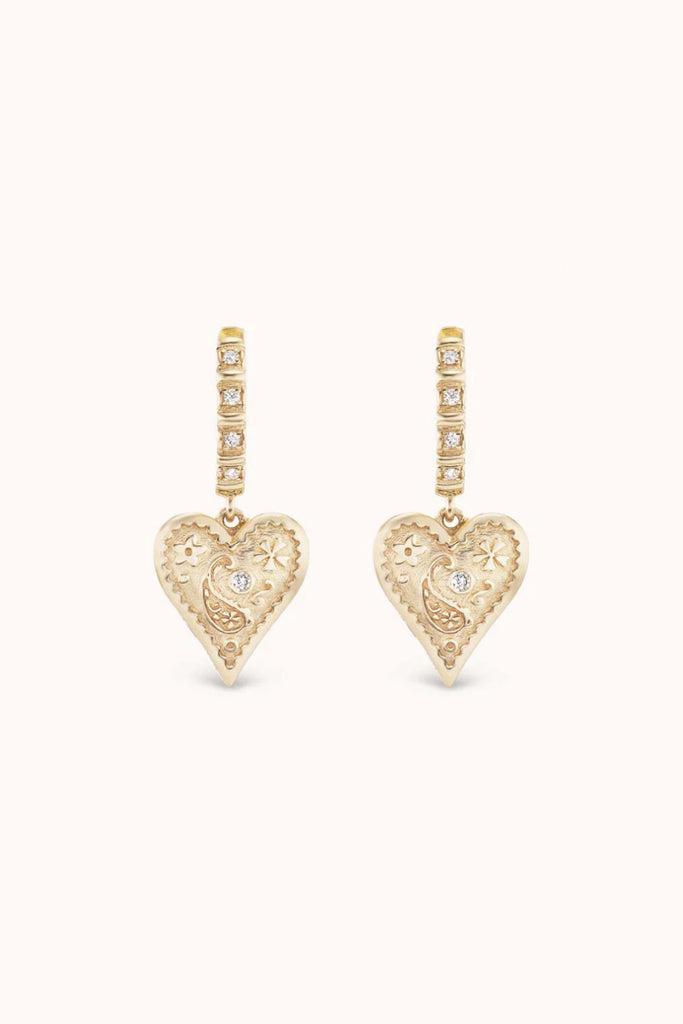 Marlo Laz Mini Southwestern Heart Earrings Jewelry Marlo Laz 