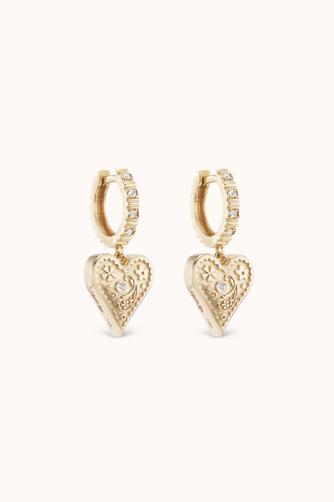 Marlo Laz Mini Southwestern Heart Earrings Jewelry Marlo Laz 