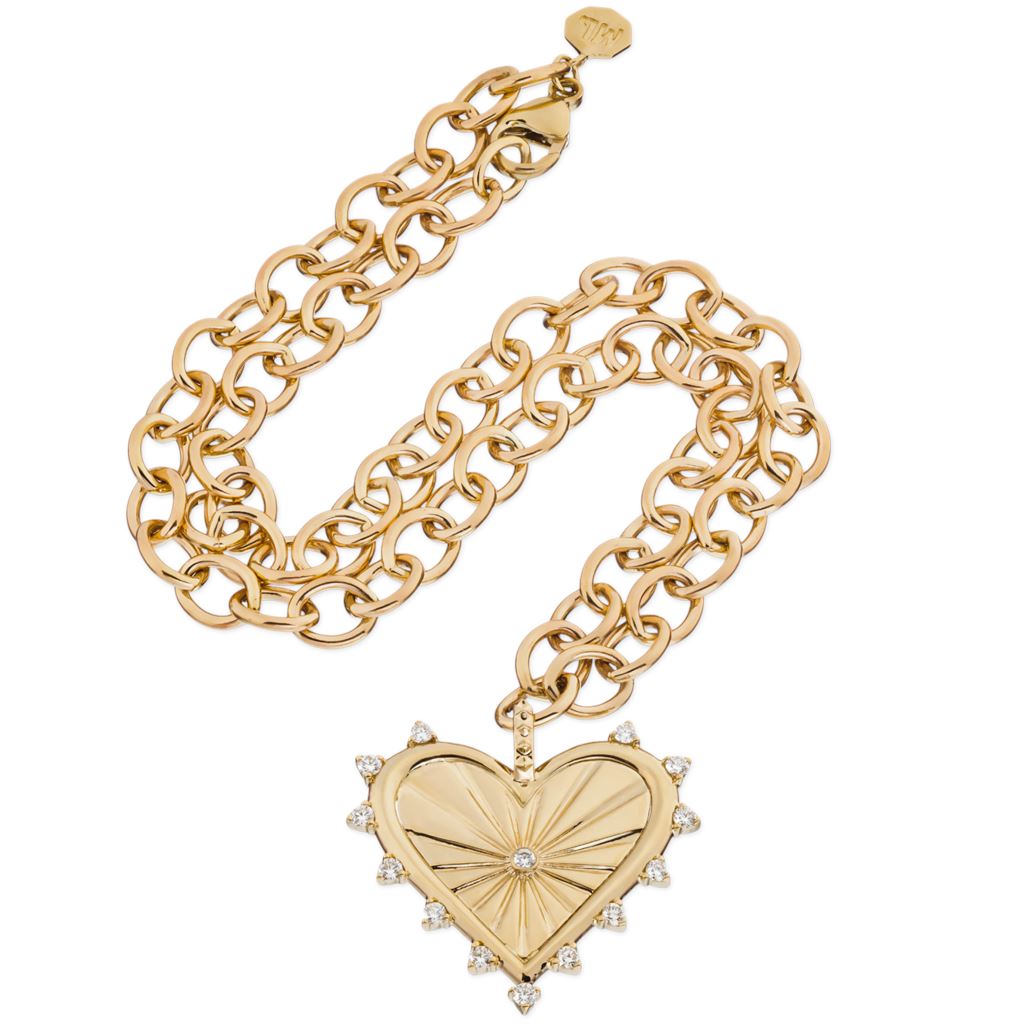 Marlo Laz Spiked Heart Coin Necklace Jewelry Marlo Laz 