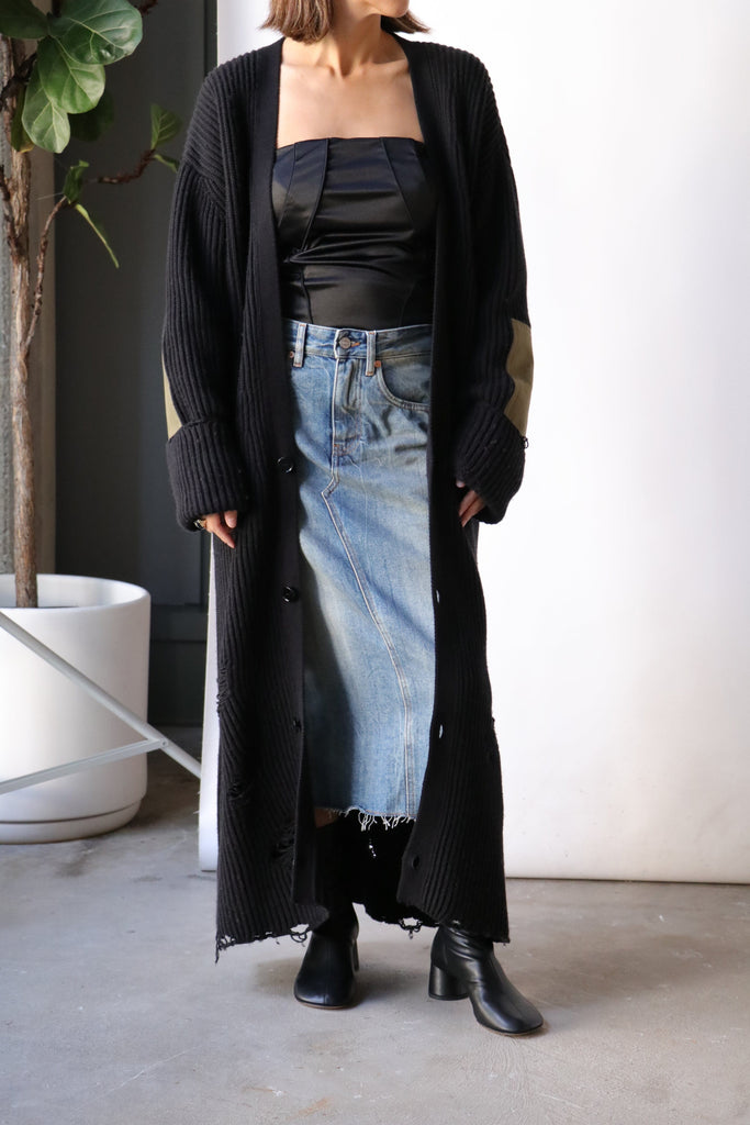 MM6 Maison Margiela Long Cardigan Black Knitwear MM6 Maison Margiela 