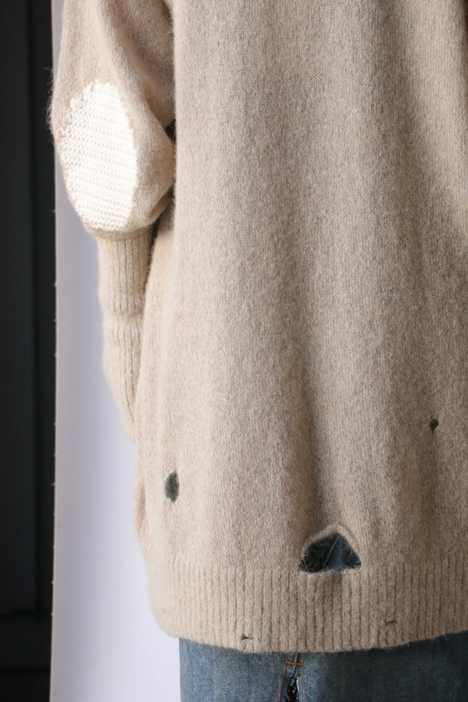 MM6 Maison Margiela V-Neck Dress in Beige Dresses MM6 Maison Margiela 