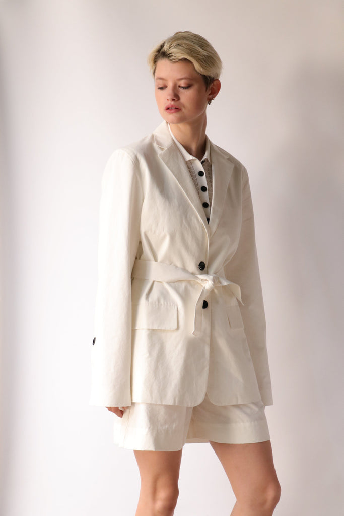 Proenza Schouler White Label Cotton Linen Blazer Outerwear Proenza Schouler 