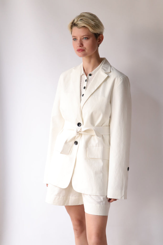 Proenza Schouler White Label Cotton Linen Blazer Outerwear Proenza Schouler 
