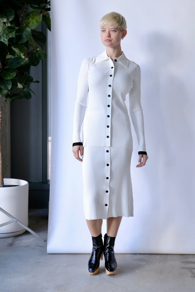 Proenza Schouler White Label Rib Knit Fitted Cardigan Knitwear Proenza Schouler 