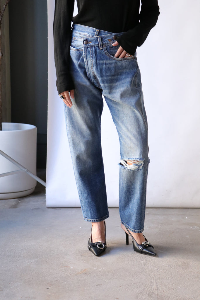 R13 Crossover Jean in Amber Blue Bottoms R13 