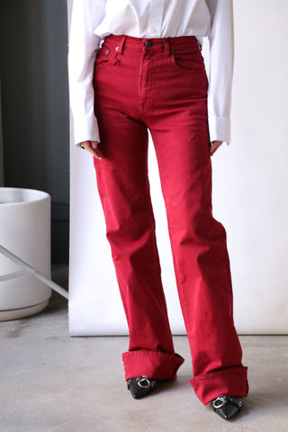 R13 Jane Jean in Vivid Red Stretch | WE ARE ICONIC