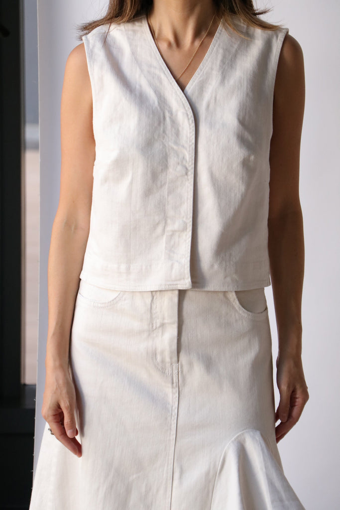Rachel Comey Chale Top in White tops-blouses Rachel Comey 