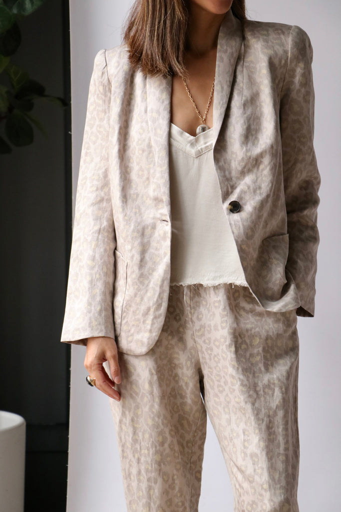 Raquel Allegra Jai Jacket in Leopard Outerwear Raquel Allegra 
