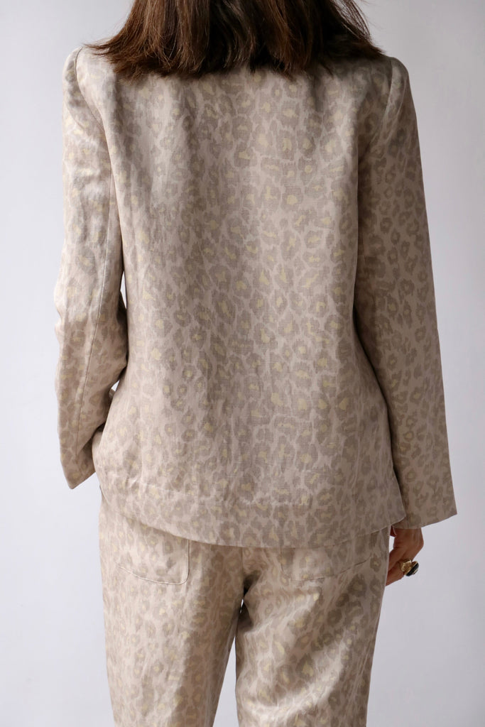 Raquel Allegra Jai Jacket in Leopard Outerwear Raquel Allegra 