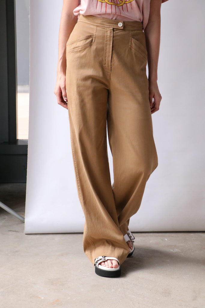 Raquel Allegra Lynn Pant in Camel | WE ARE ICONIC