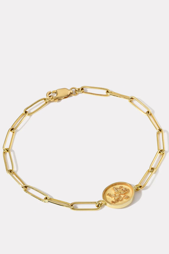 Retrouvai Fantasy Motif Signet Bracelet in Lion Jewelry Retrouvai 
