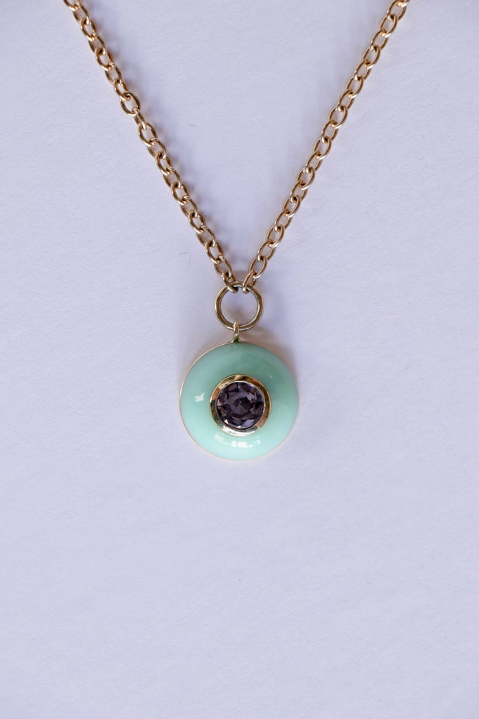Retrouvai Lollipop Pendant Necklace Lavender Spinel in Chrysoprase Jewelry Retrouvai 