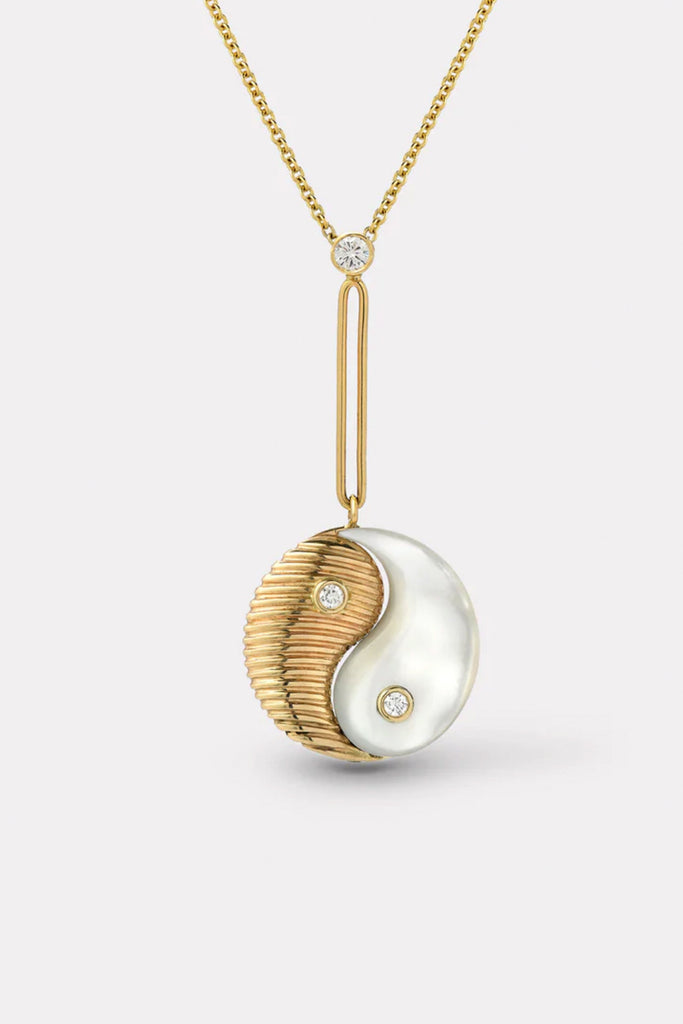 Retrouvai Yin Yang Pendant in White Mother of Pearl Jewelry Retrouvai 