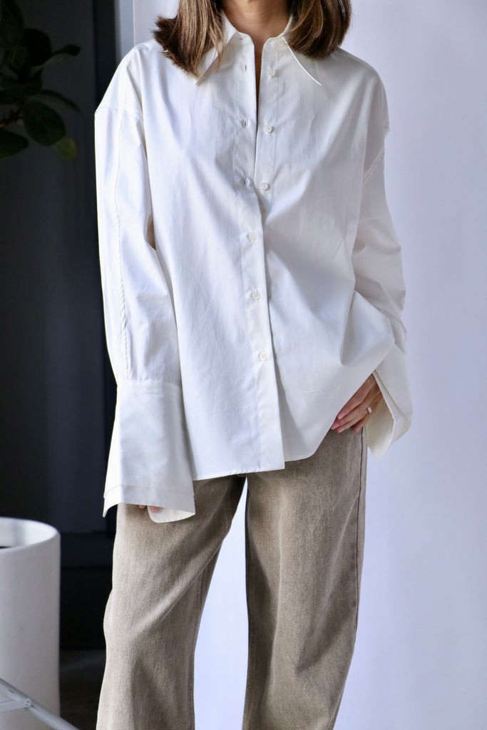 Róhe Philo Blouse in White tops-blouses Róhe 