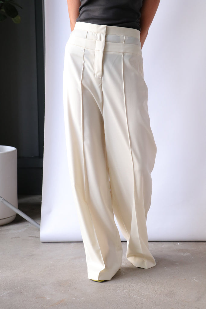Buy Rainforest Single Pleated Trousers Ivory Cotton Silk Check by Designer  Suketdhir Online at Ogaan.com