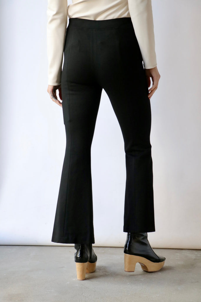 Rosetta Getty Cropped Flare in Black Bottoms Rosetta Getty 