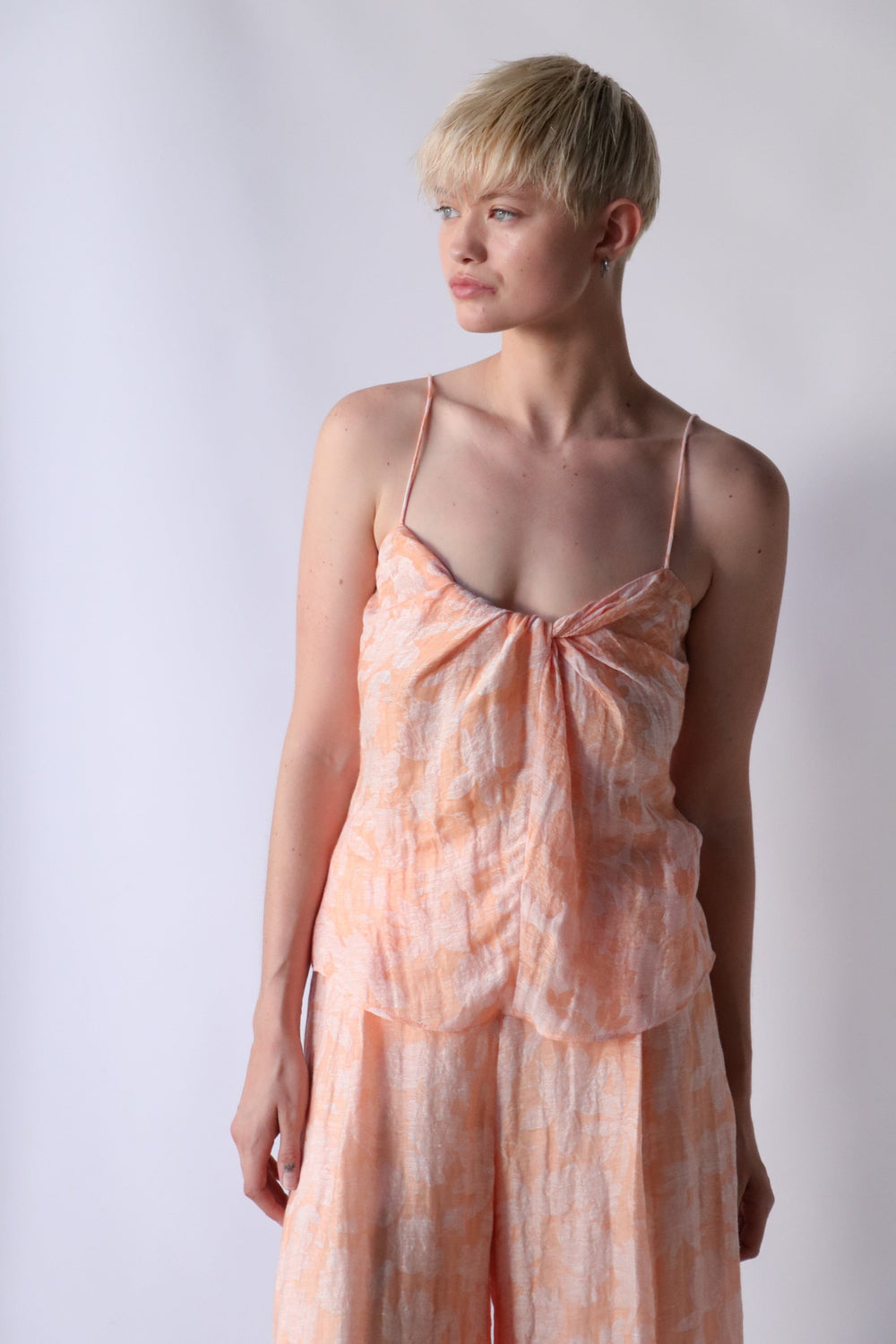 Rosetta Getty Twist Front Camisole in Peach