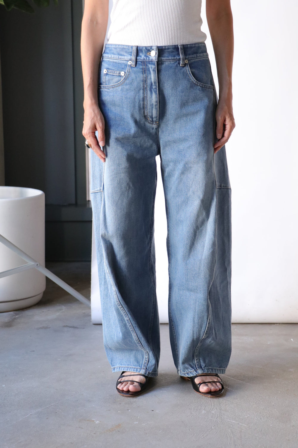 Tibi Classic Wash Denim Sid Jean - Petite