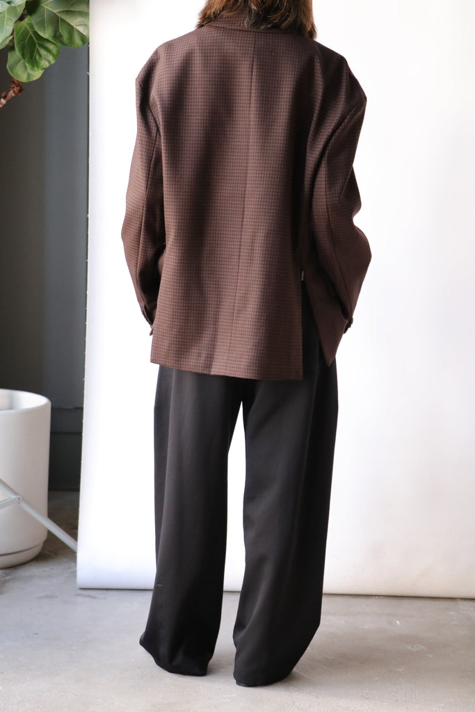 Tibi Jett Suiting Liam Blazer W/ Slit Zipper Detail in Brown Multi Outerwear Tibi 