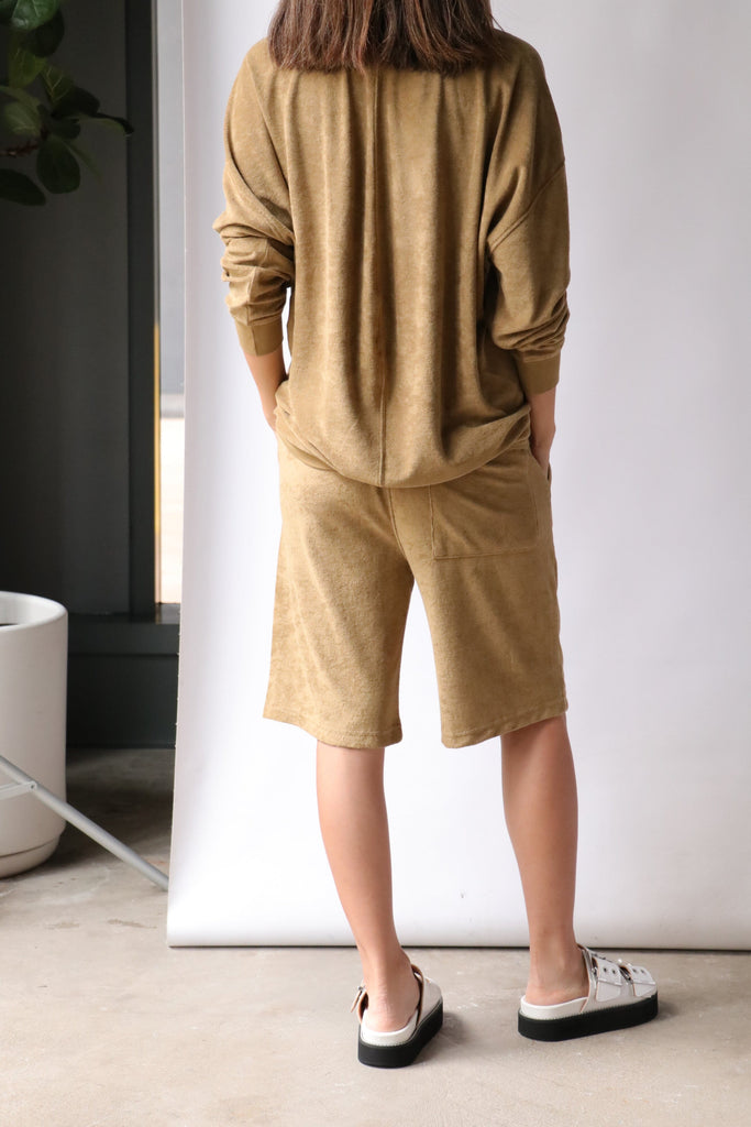 Tibi Summer Teary Short in Cumin Bottoms Tibi 